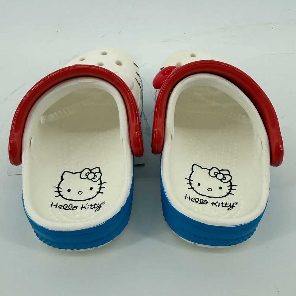 Crocs Hello Kitty IAM Classic Clog White 5 Toddler C5 Bow Red Cat Youth New